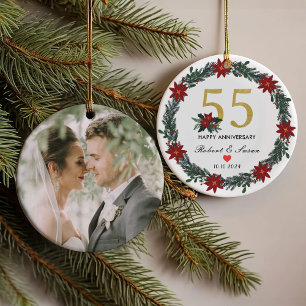 Weihnachtsgeschenke zum 55. Hochzeitstag Ornament