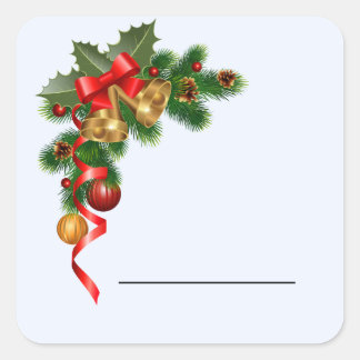 Weihnachtsgeschenketiketten. Quadratischer Aufkleber