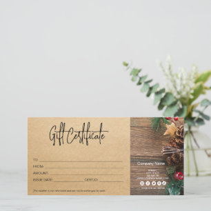 Weihnachtsgeschenkgutschein Handwerksbetrieb Vinta