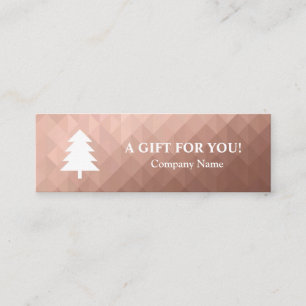 Weihnachtsgeschenkgutschein in Rose Gold elegant Mini Visitenkarte