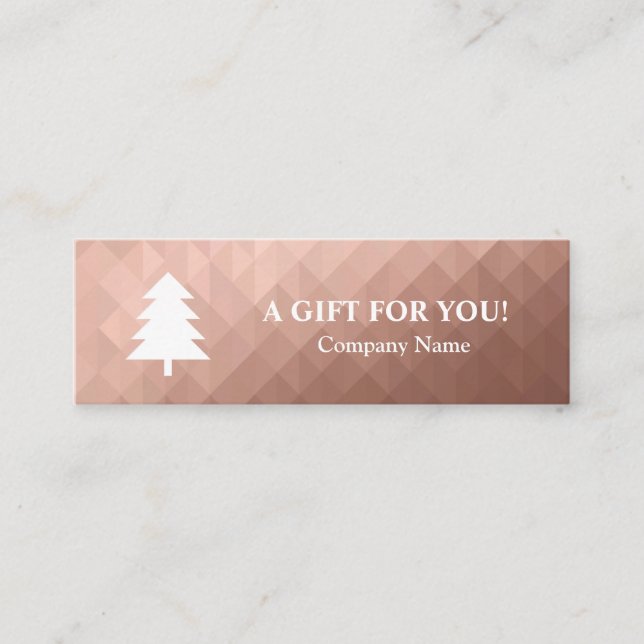 Weihnachtsgeschenkgutschein in Rose Gold elegant Mini Visitenkarte (Vorderseite)