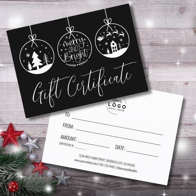 Weihnachtsgeschenkgutschein Visitenkarte (Red Christmas Holiday Business Gift Certificate)
