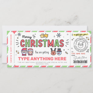 Weihnachtsgeschenkgutschein Vorlage für Kinder
