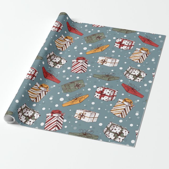 Weihnachtsgeschenkmuster Geschenkpapier (Ungerollt)