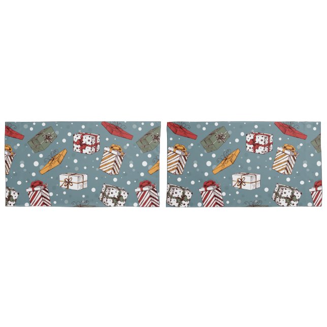 Weihnachtsgeschenkmuster Kissenbezug (Vorderseite-Set)