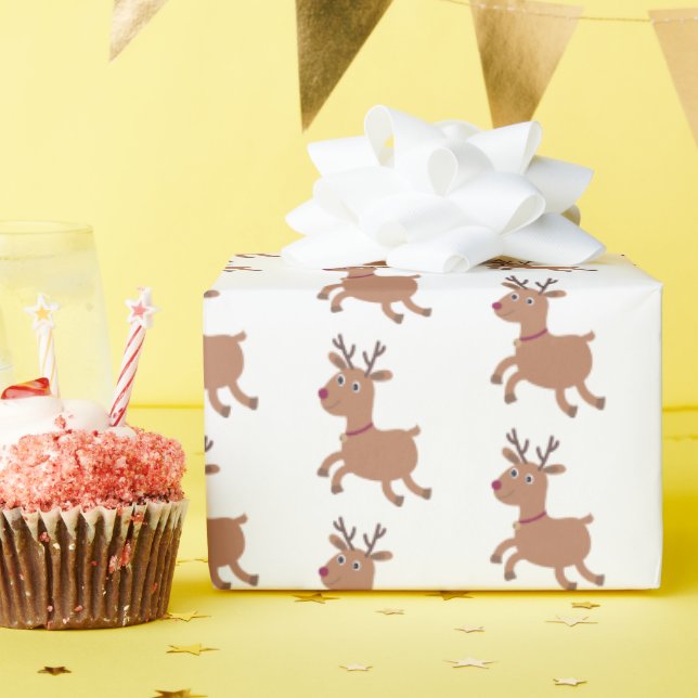Weihnachtsgeschenkpackung niedliche Rentiere Geschenkpapier (Geburtstagsparty)