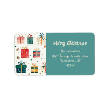 Weihnachtsgeschenkpakete Vintages Adressetikett