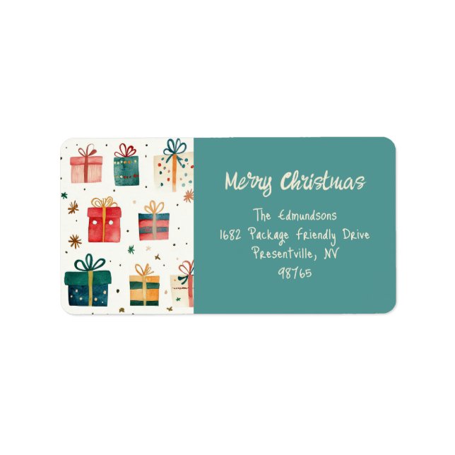 Weihnachtsgeschenkpakete Vintages Adressetikett (Vorne)