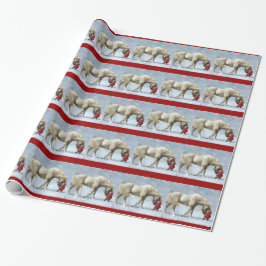 Weihnachtsgeschenkpapier für Pferde und Mädchen Geschenkpapier