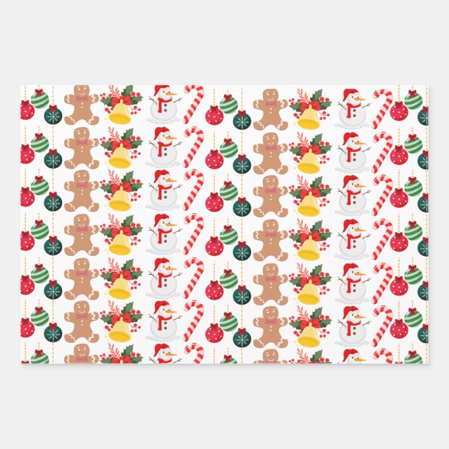 Weihnachtsgeschenkpapier Geschenkpapier Set (Vorderseite)