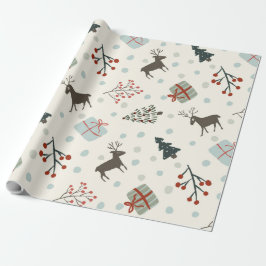 Weihnachtsgeschenkpapier mit Rentieren, Punkten Geschenkpapier