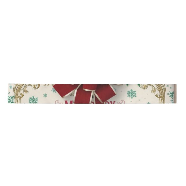 Weihnachtsgeschenkpapier Satinband (Vorderseite)