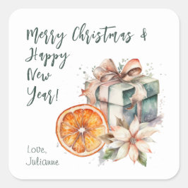 Weihnachtsgeschenksticker Quadratischer Aufkleber