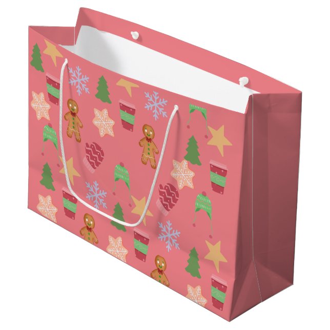 Weihnachtsgeschenktasche Große Geschenktüte (Vorderseite Schrägansicht)