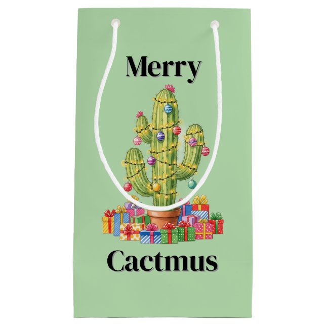 Weihnachtsgeschenktasche Klein - Merry Cactmus Kleine Geschenktüte (Vorderseite)