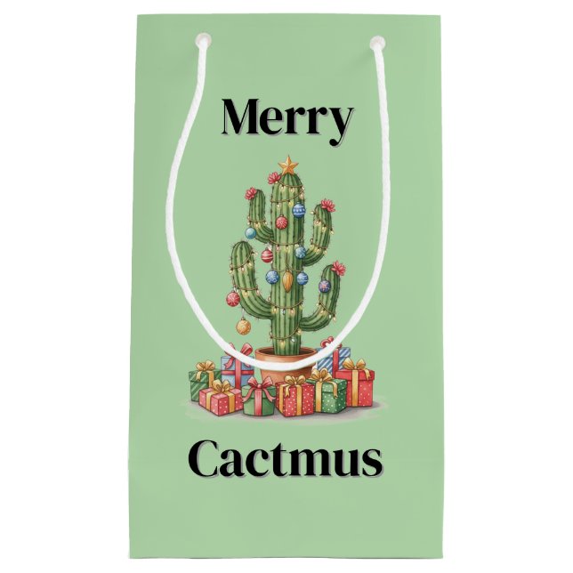 Weihnachtsgeschenktasche Klein - Merry Cactmus Kleine Geschenktüte (Vorderseite)