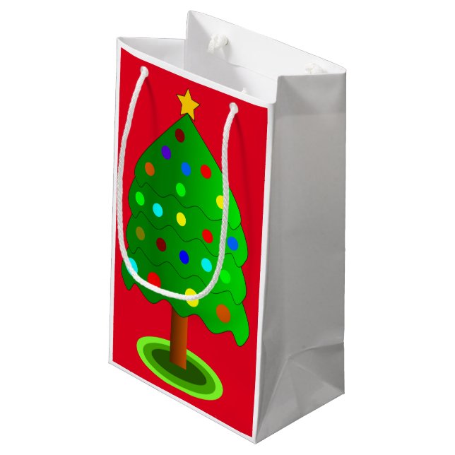 Weihnachtsgeschenktasche Kleine Geschenktüte (Rückseite Schrägansicht)