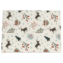 Weihnachtsgeschenktasche mit Rentieren Große Geschenktüte