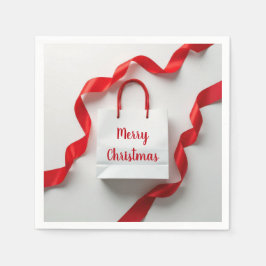 Weihnachtsgeschenktasche mit roten Schleifen Serviette