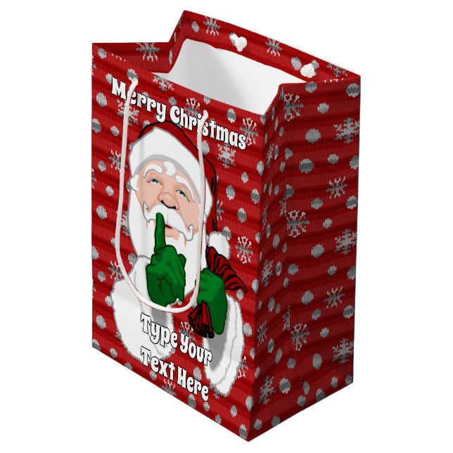 Weihnachtsgeschenktaschen Custom Weihnachtsfeierta Mittlere Geschenktüte (Vorderseite Schrägansicht)