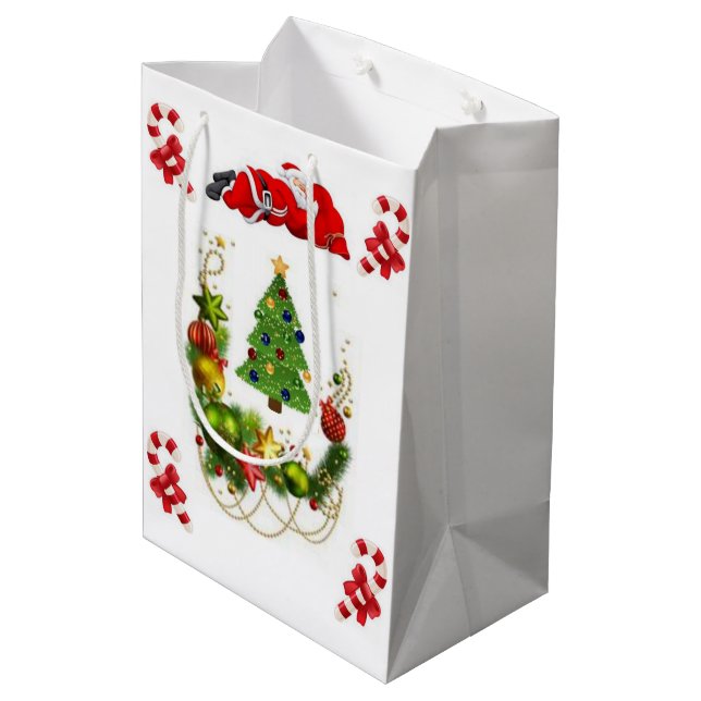 Weihnachtsgeschenktaschen Mittlere Geschenktüte (Rückseite Schrägansicht)