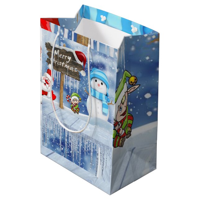 Weihnachtsgeschenktaschen Mittlere Geschenktüte (Rückseite Schrägansicht)