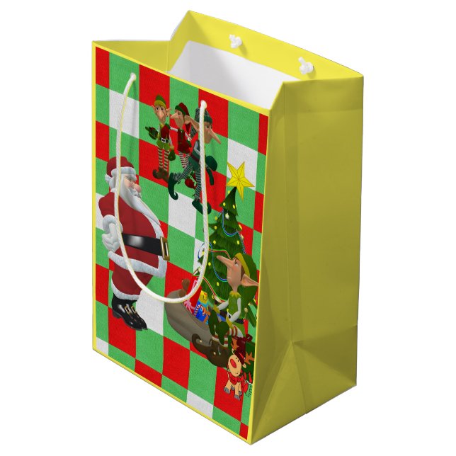 Weihnachtsgeschenktaschen Mittlere Geschenktüte (Rückseite Schrägansicht)
