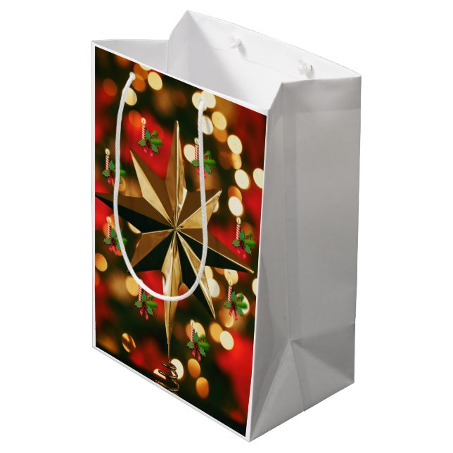 Weihnachtsgeschenktaschen Mittlere Geschenktüte (Rückseite Schrägansicht)