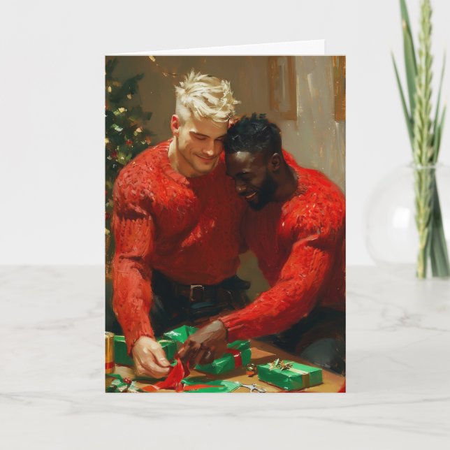Weihnachtsgeschenkverpackung Umarmung Karte (Vorderseite)