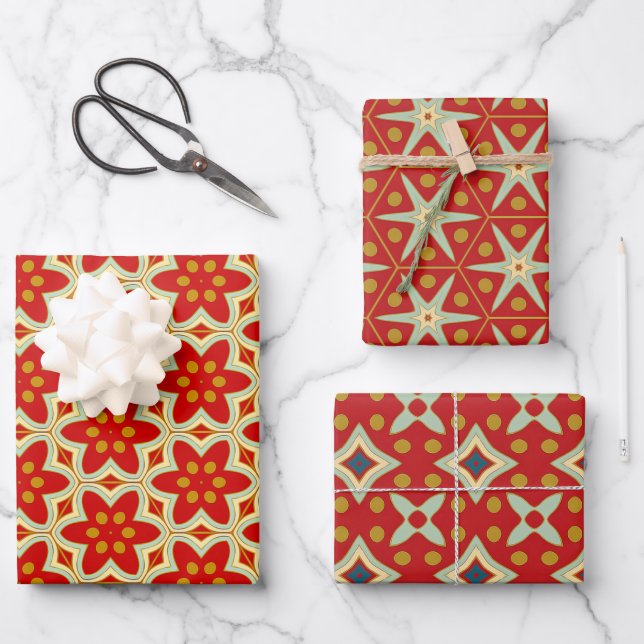 Weihnachtsgeschenkwrap, klassisches Weihnachtswrap Geschenkpapier Set (Vorderseite)