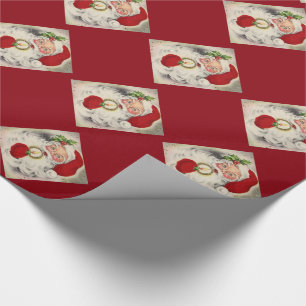 Weihnachtsgeschenkwrap/Vintager Weihnachtsmann mit Geschenkpapier