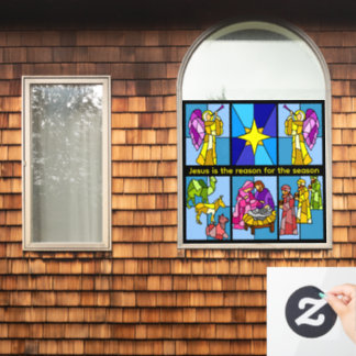 Weihnachtsgeschichte fensteraufkleber