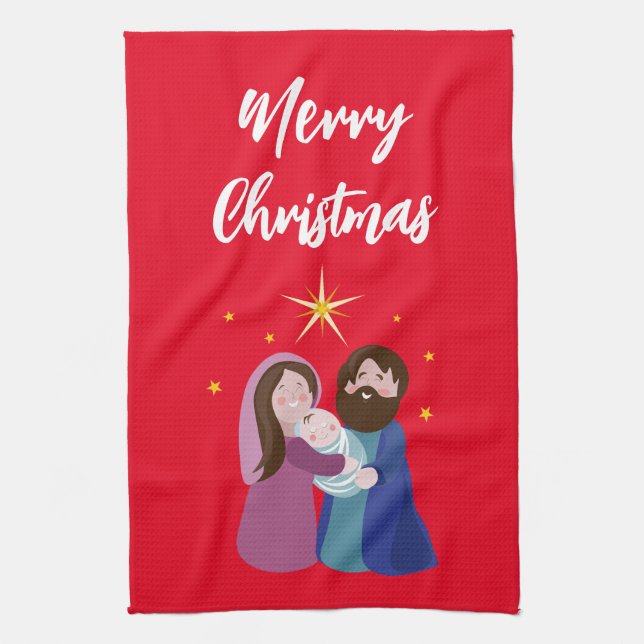 Weihnachtsgeschichte Geschirrtuch (Vertikal)