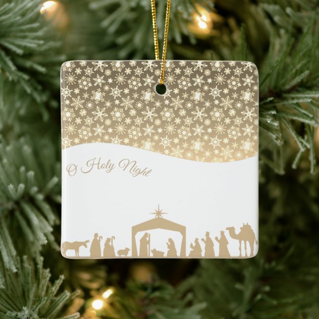 Weihnachtsgeschichte Keramikornament (Baum)
