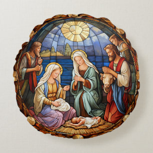 Weihnachtsgeschichte rundes kissen