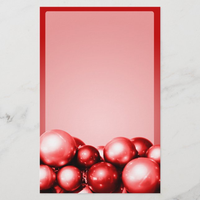 Weihnachtsgeschichten Rote Ornamente Briefpapier (Vorderseite)