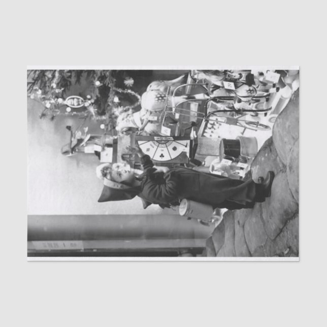 Weihnachtsgeschirr Papier MÄDCHEN SHOP TOYS 1939 (Vorderseite)