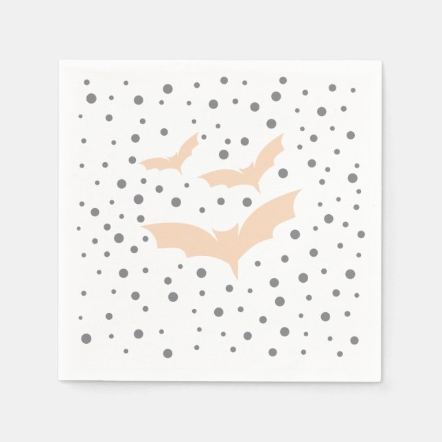 Weihnachtsgeschirr - Schwarz und Orange Bat Serviette (Vorderseite)