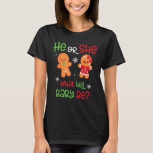 Weihnachtsgeschlecht offenbart Lebkuchen Er oder s T-Shirt
