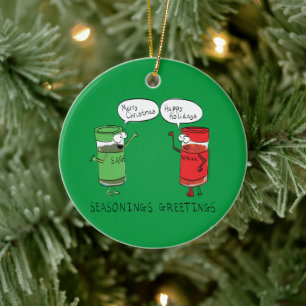 Weihnachtsgeschmack Cartoon Kochen Gewürze Keramik Ornament