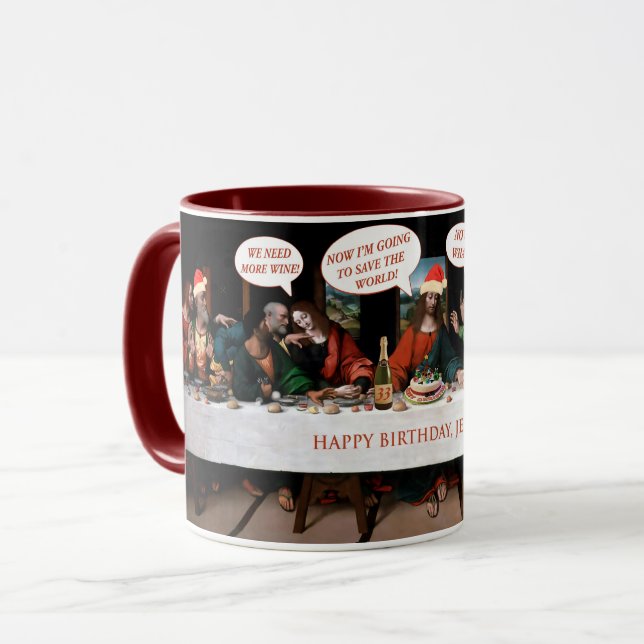 Weihnachtsgeschmack Geburtstag Jesus Comic Stilgef Tasse (Vorderseite Links)