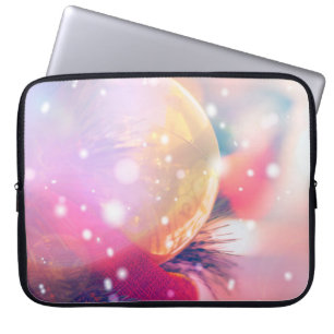 Weihnachtsgeschmack mit leuchtendem Bokeh, Rücksei Laptopschutzhülle