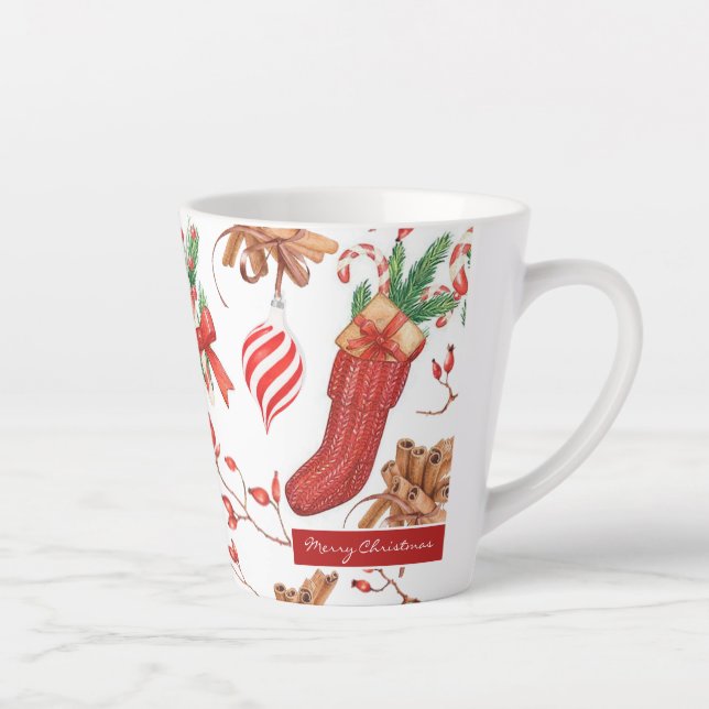 Weihnachtsgeschmack Zimt und Peppermint Muster Milchtasse (Rechts)