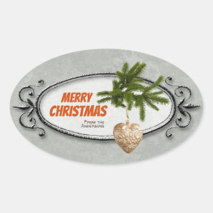 Weihnachtsgeschmuckstück CC0941 Ovaler Aufkleber
