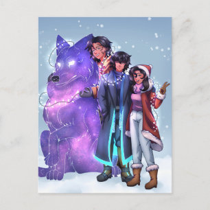 Weihnachtsgeschwister Postkarte