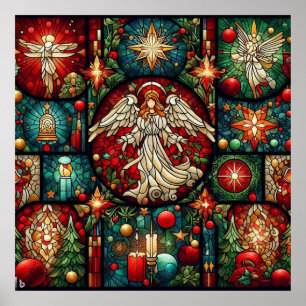 Weihnachtsgestanztes Glasposter Poster