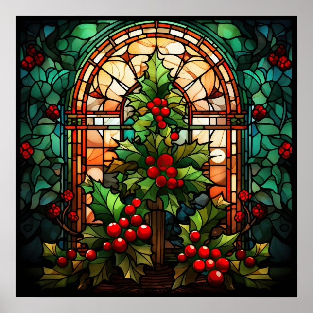 Weihnachtsgestanztes Glasposter Poster (Vorne)