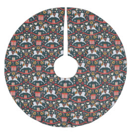 Weihnachtsgestecke Schaukelpferde Dunkelblauer Bau Polyester Weihnachtsbaumdecke