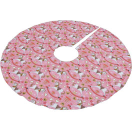 Weihnachtsgestecke Schaukelpferde Rosa Baumskirt Polyester Weihnachtsbaumdecke