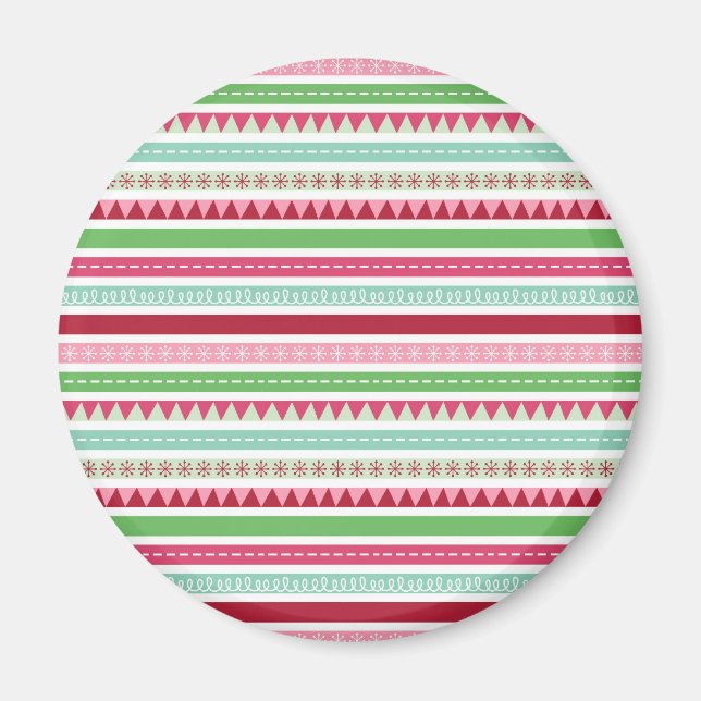 Weihnachtsgestreifen Magnet (Vorne)